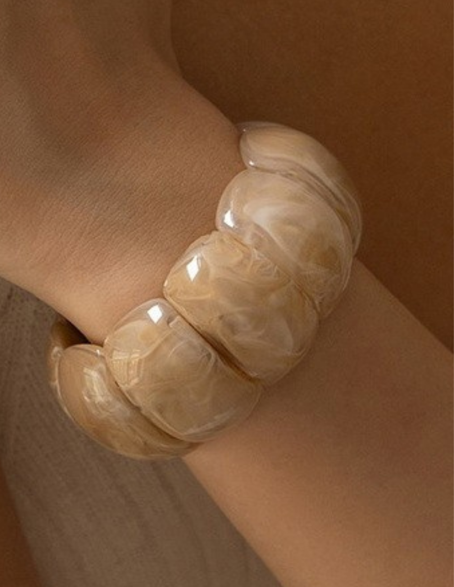 Color-Block Acrylic Stretch Cord Bracelet