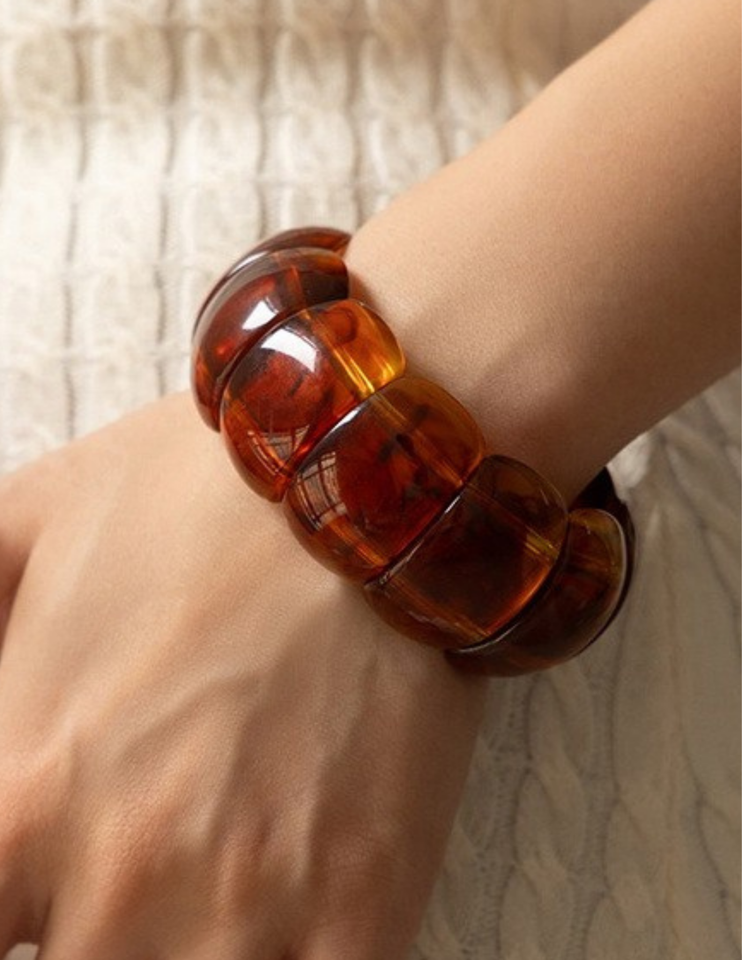 Color-Block Acrylic Stretch Cord Bracelet
