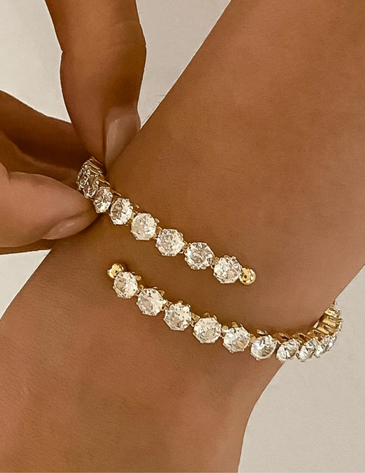 Maëlys 18K Gold Non-Tarnish Cz Glam Bracelet - Tres Chic Boutique