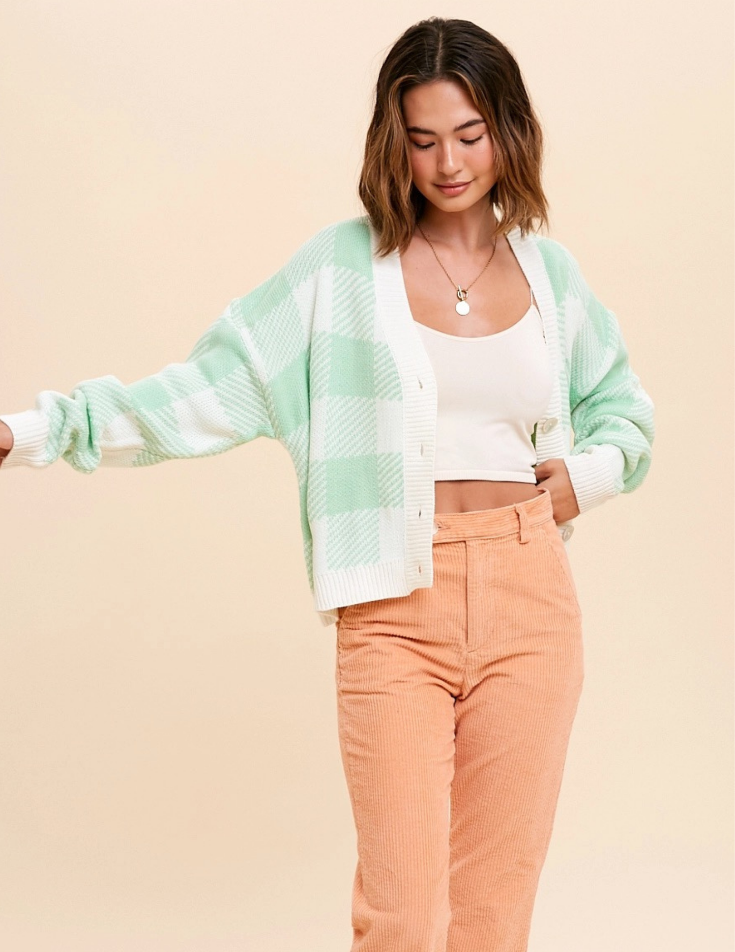 Plaid Checkered Cardigan