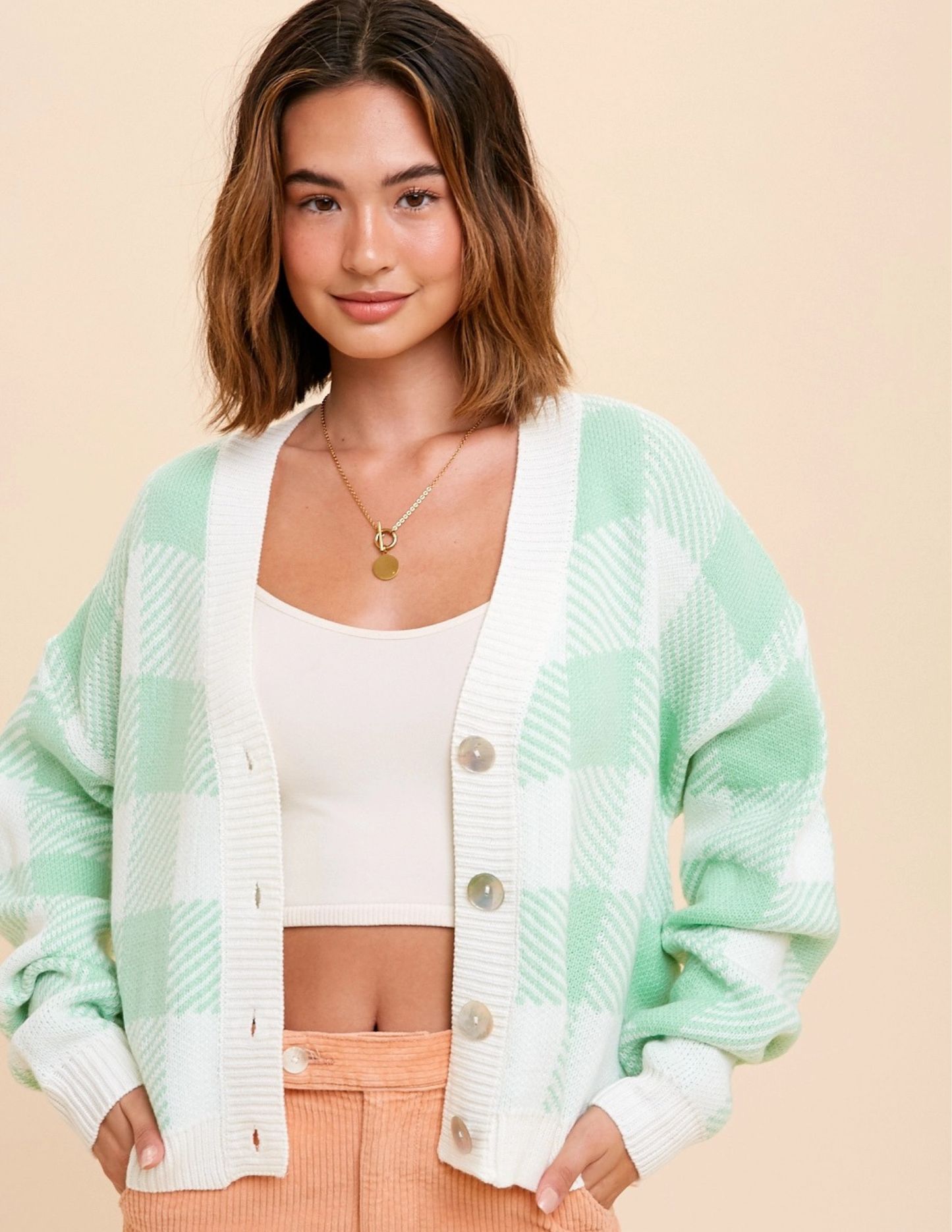 Plaid Checkered Cardigan