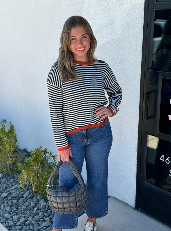 Abby Stripe Pullover - Tres Chic Boutique