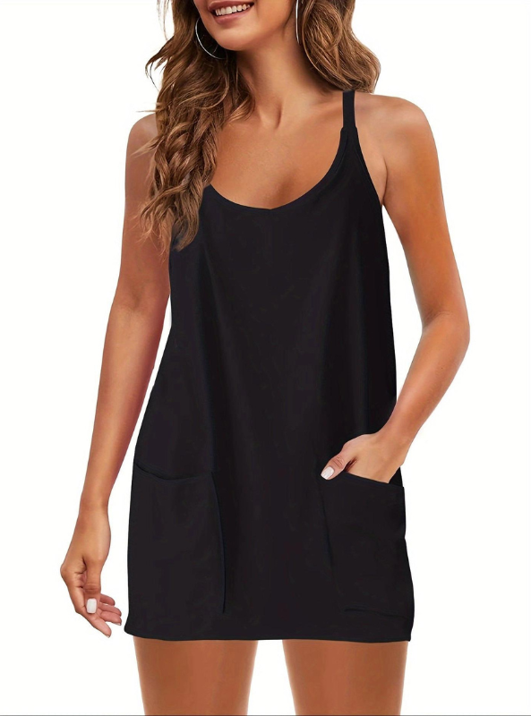 Black Athletic Dress - Tres Chic Boutique