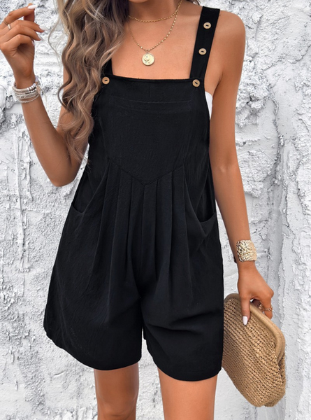 Black Pleated Romper