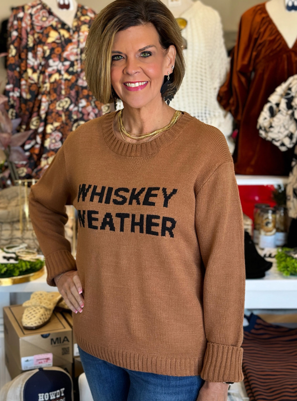 Caramel Whiskey Weather Knit Sweater - Tres Chic Boutique