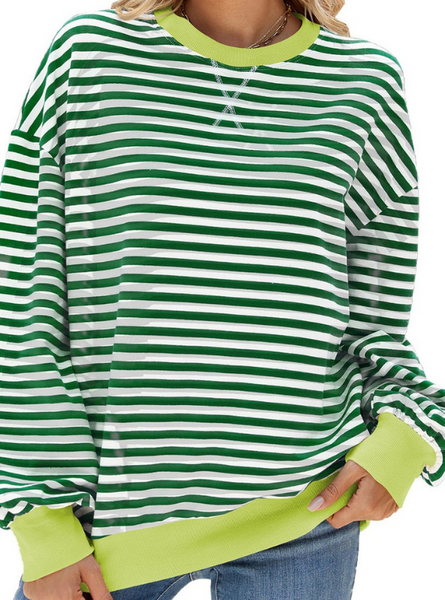 Harley Green Striped Sweatshirt