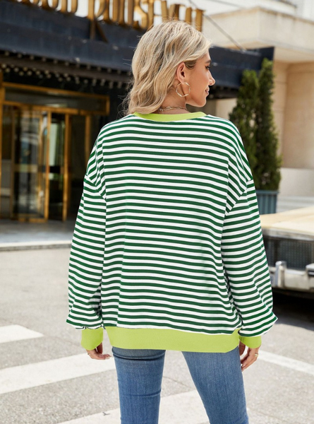 Harley Green Striped Sweatshirt