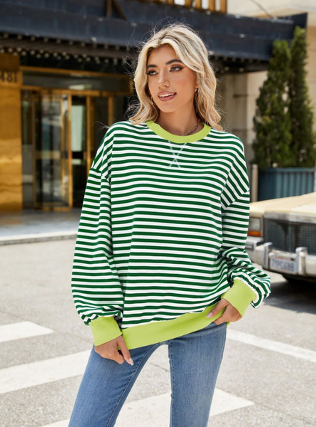 Harley Green Striped Sweatshirt