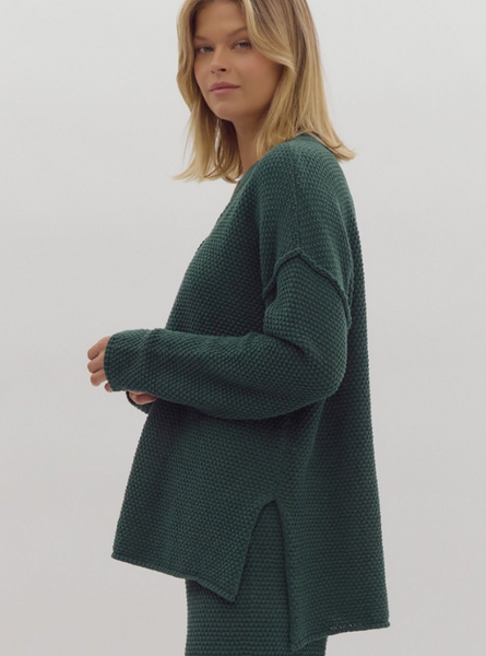 Hunter Green Textured Top