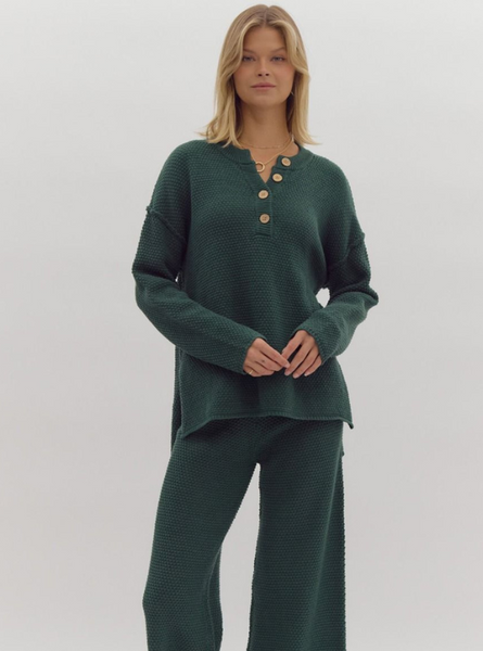 Hunter Green Textured Top