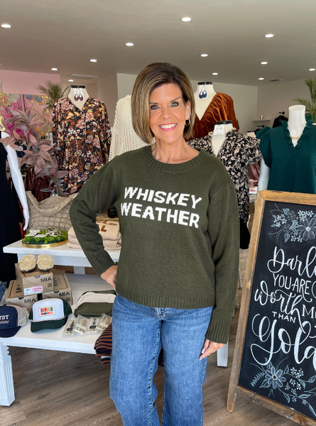 Hunter Green Whiskey Weather Knit Sweater - Tres Chic Boutique