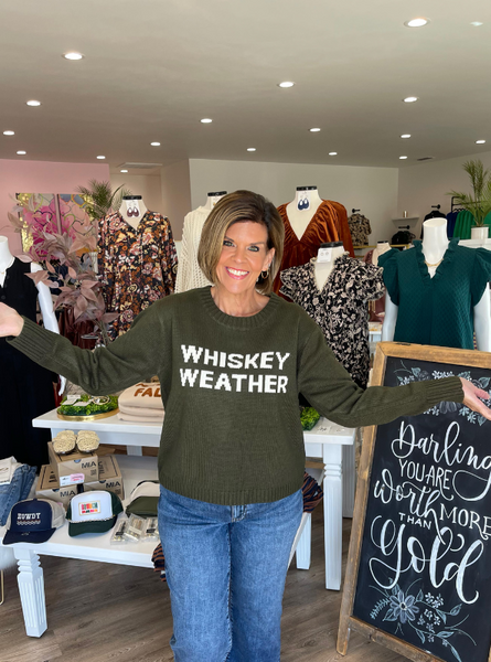 Hunter Green Whiskey Weather Knit Sweater - Tres Chic Boutique