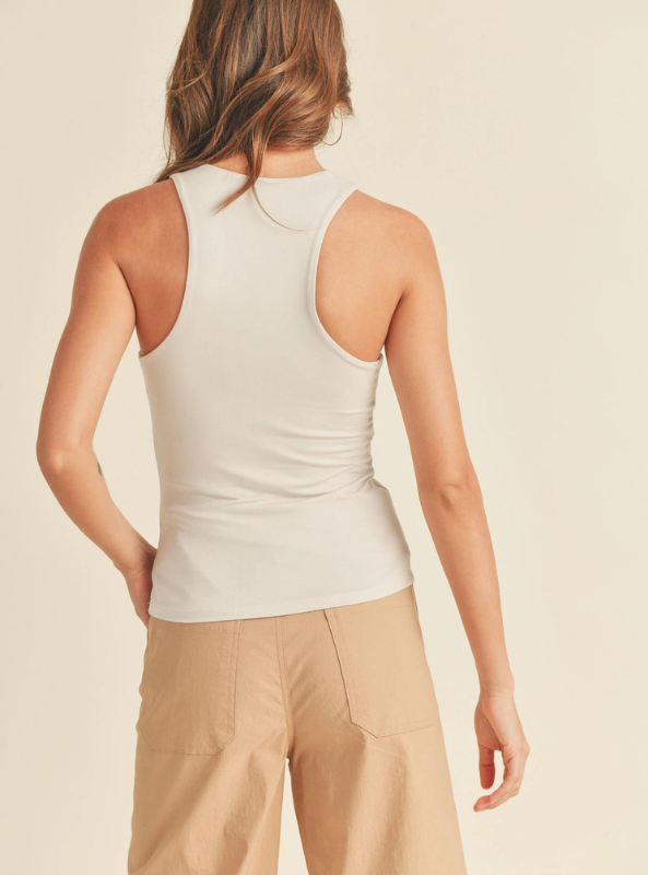 Light Grey Racer Back Tank - Tres Chic Boutique