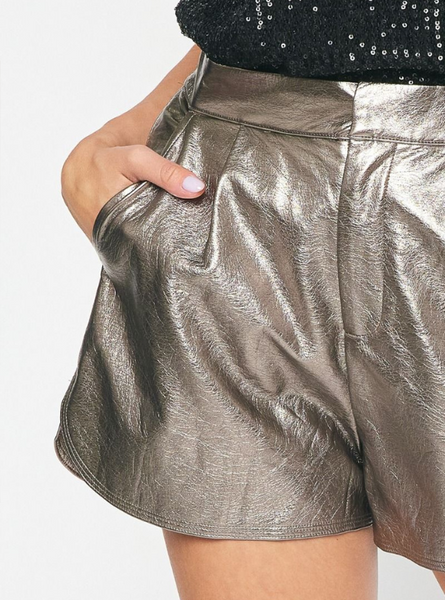 Metal Gray Coated Shorts