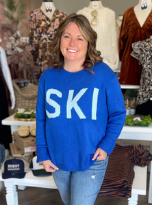 Blue Ski Knit Sweater - Tres Chic Boutique