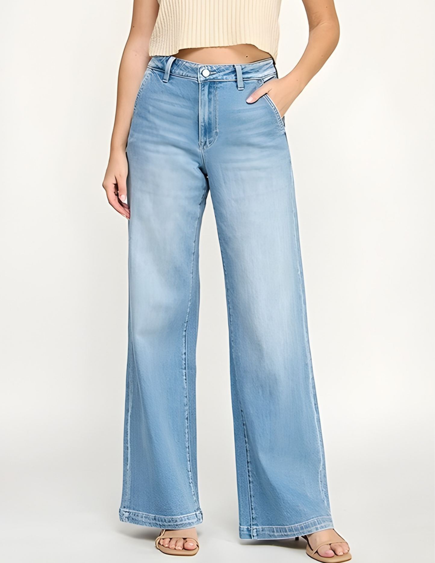 High Rise Comfort Palazzo Jeans