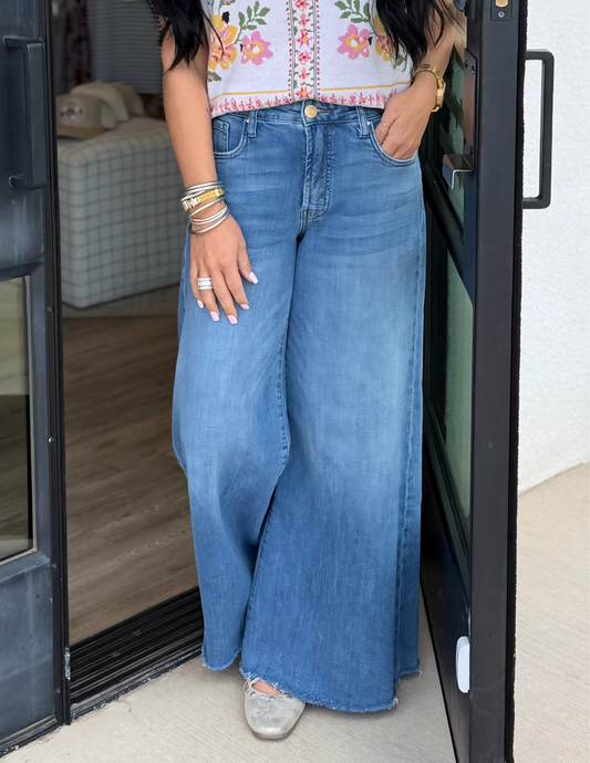 Blake High Rise Super Wide Leg- Charming