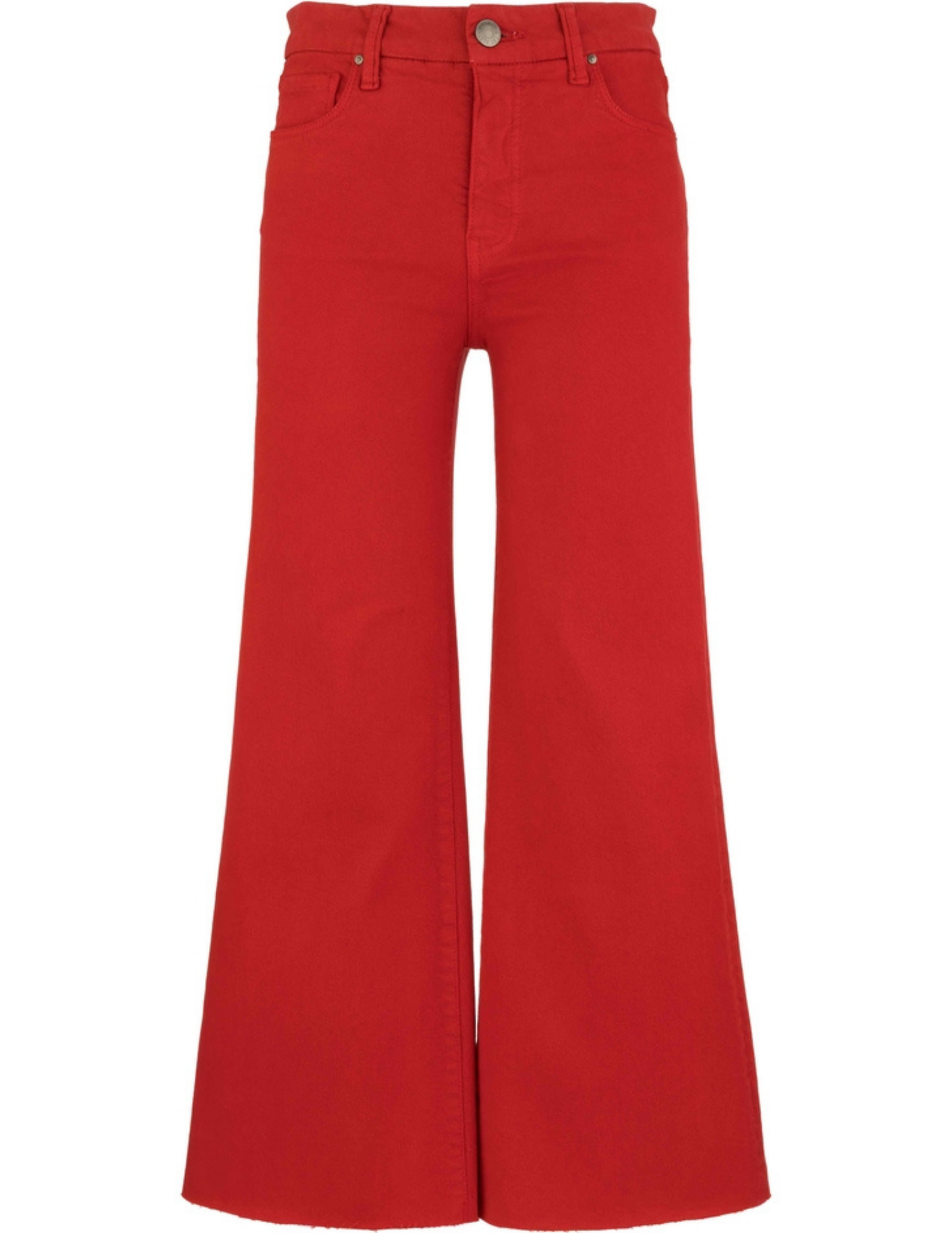 Meg High Rise Wide Leg Raw Hem- Tomato