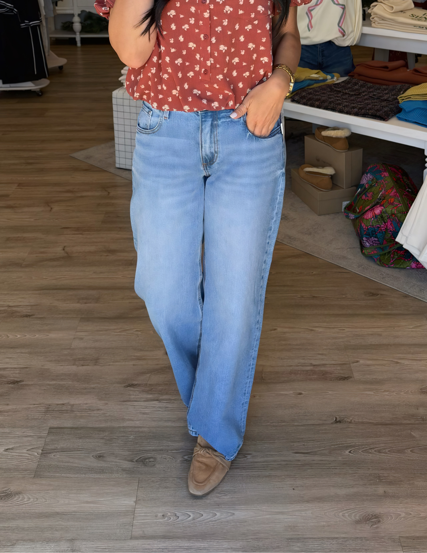 Selena Baggy Low Rise Straight Leg-Bravery