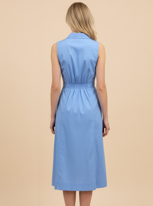 A-Line Shirt Dress- Urban Blue