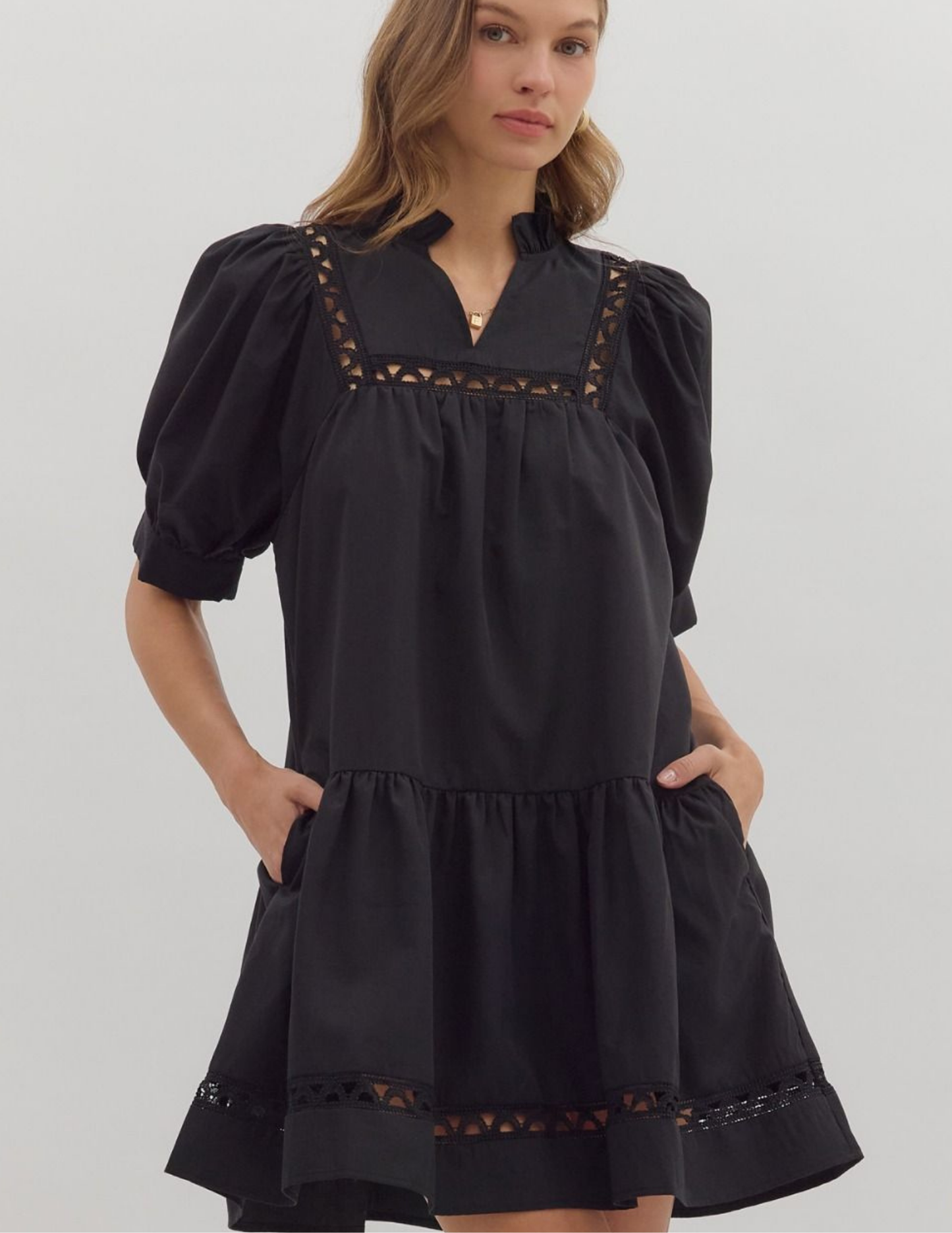 Anna Mini Black Dress - Tres Chic Boutique