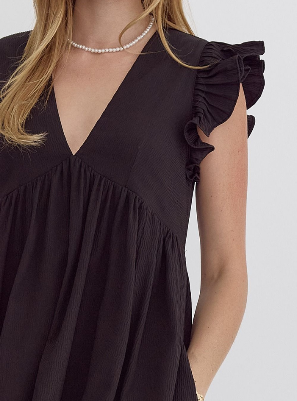 Black Textured Dress - Tres Chic Boutique