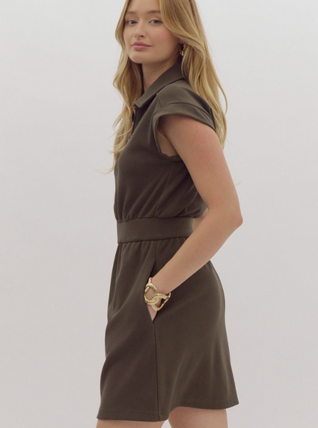 Army Cap Sleeve Dress