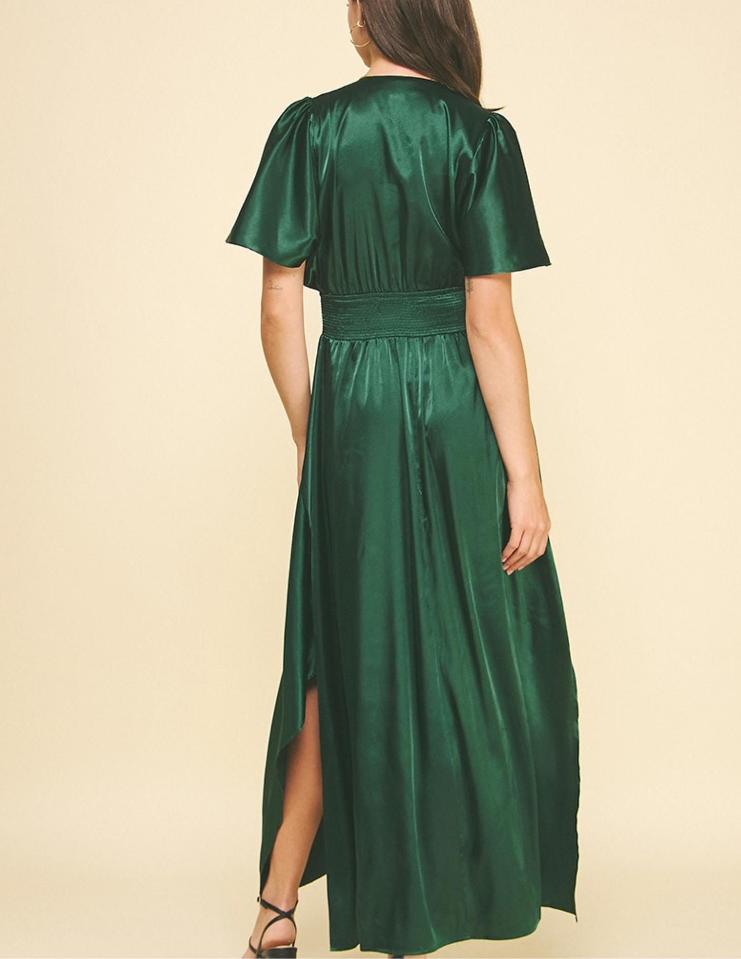 Chiffon Maxi Dress- Hunter Green