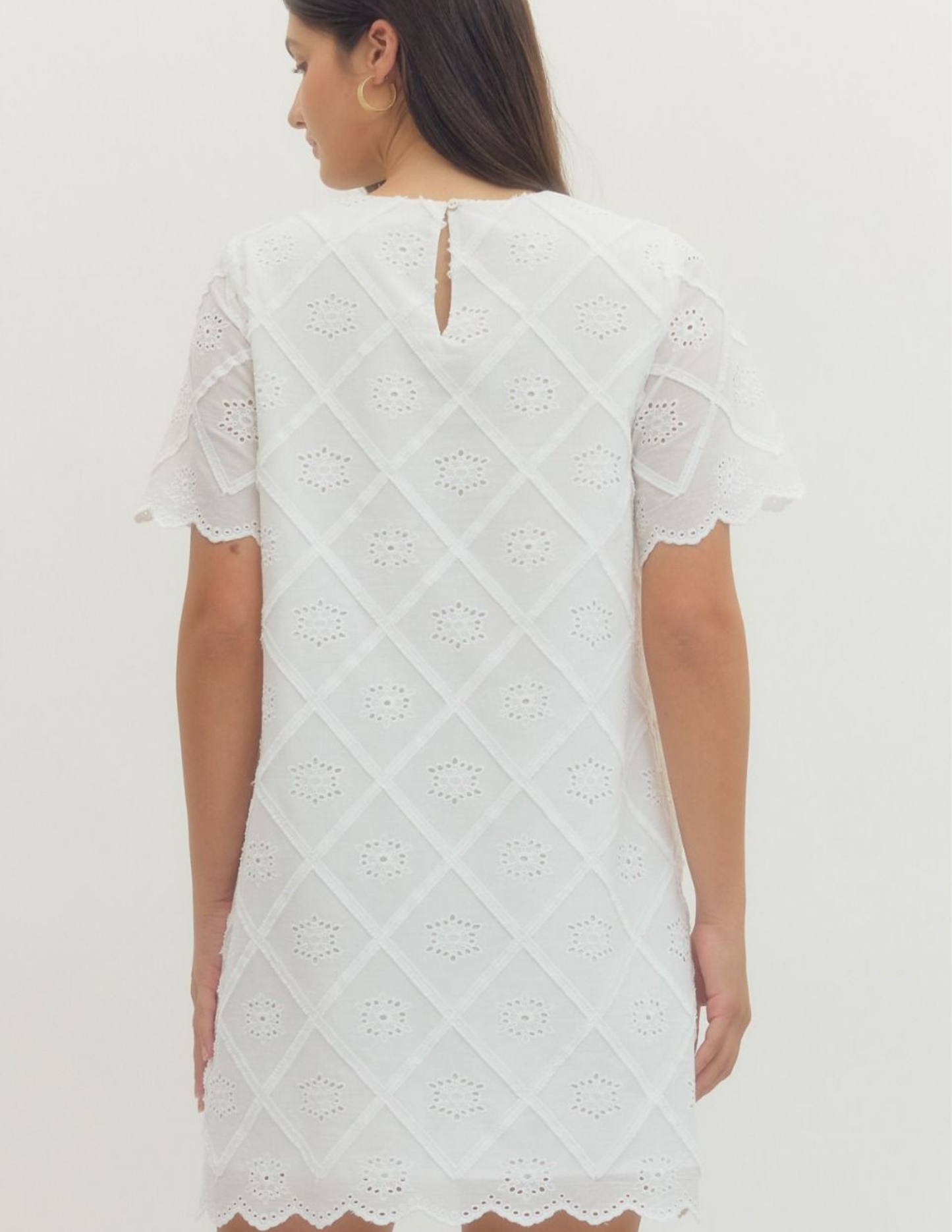 Diamond Eyelet Mini Dress