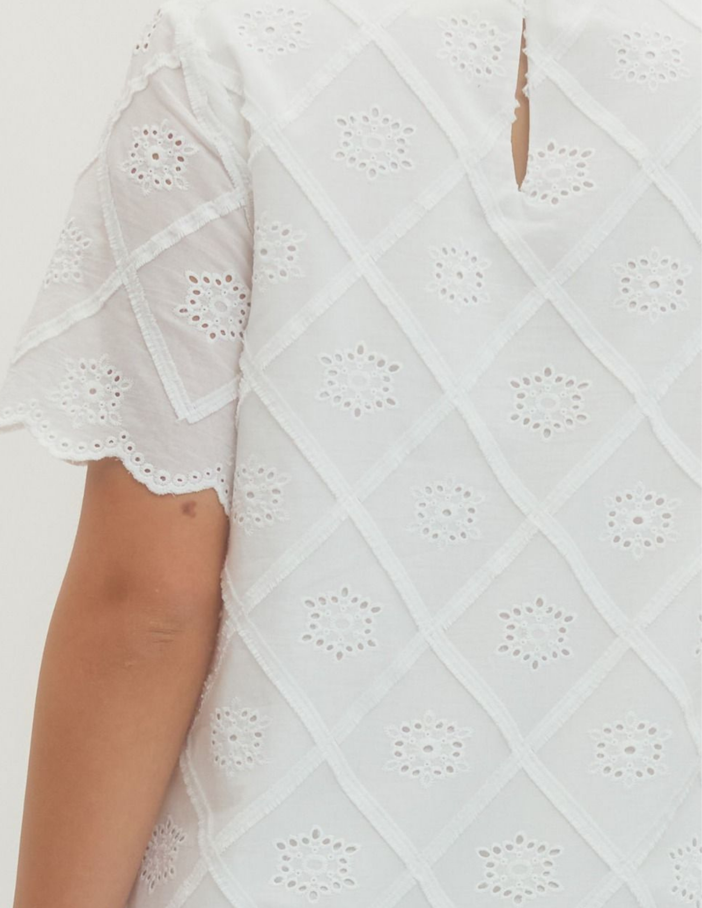 Diamond Eyelet Mini Dress