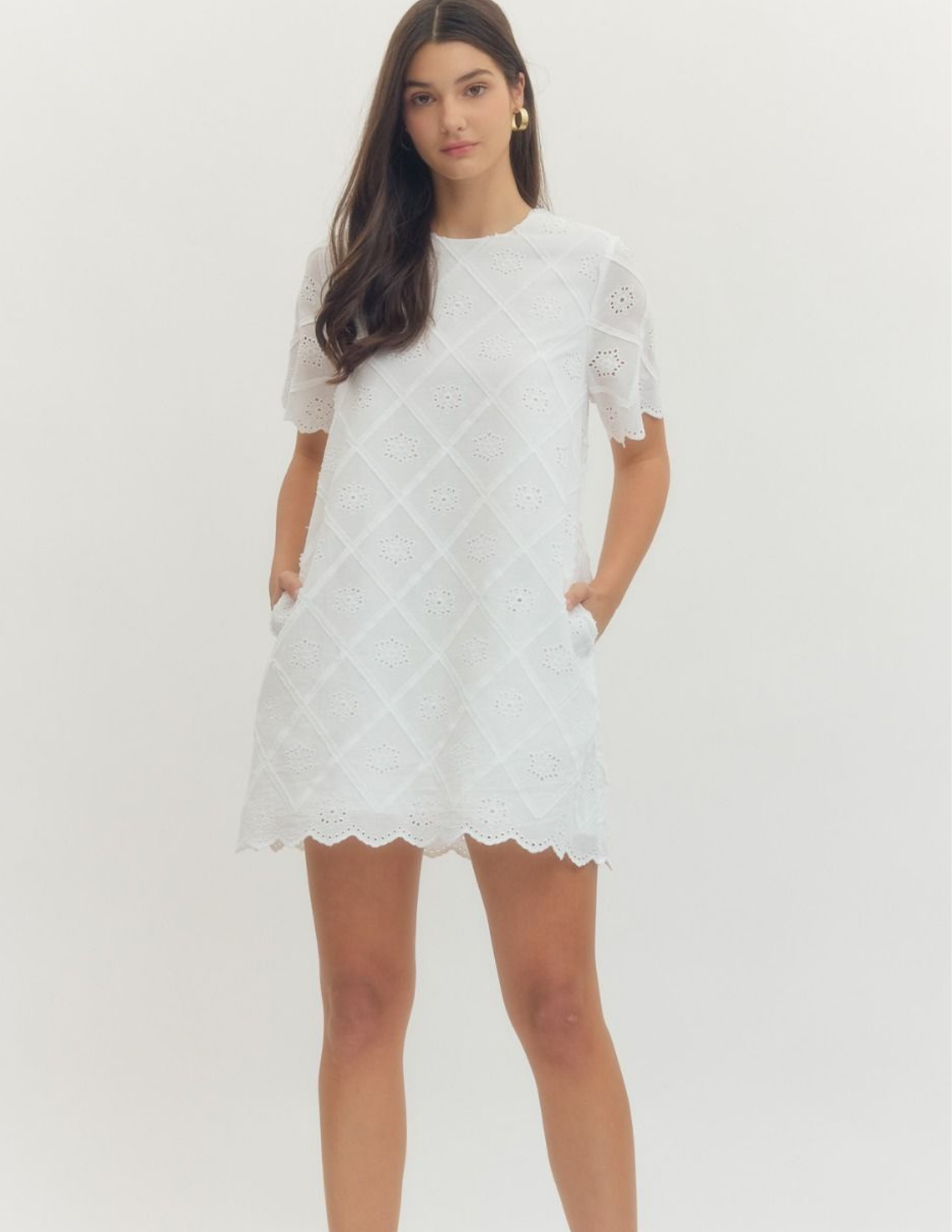 Diamond Eyelet Mini Dress