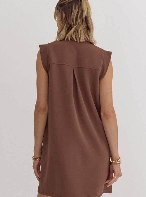 Espresso Sleeveless Dress - Tres Chic Boutique