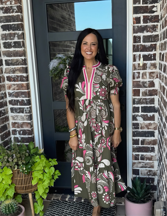 Floral Fall Dress - Tres Chic Boutique