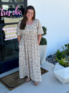 Floral Midi Dress - Tres Chic Boutique