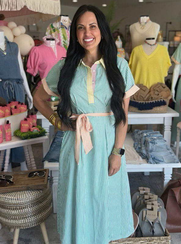 Green Stripe Dress