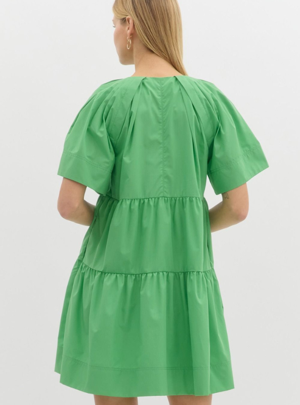 Green Tiered Mini Dress