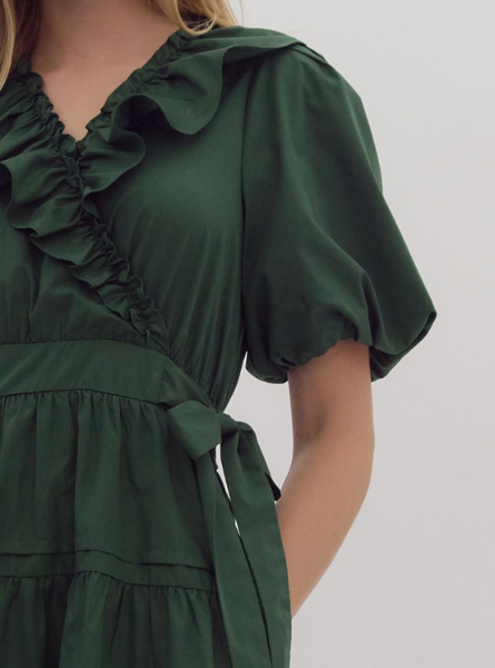 Hunter Green Wrap Dress