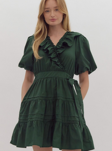 Hunter Green Wrap Dress