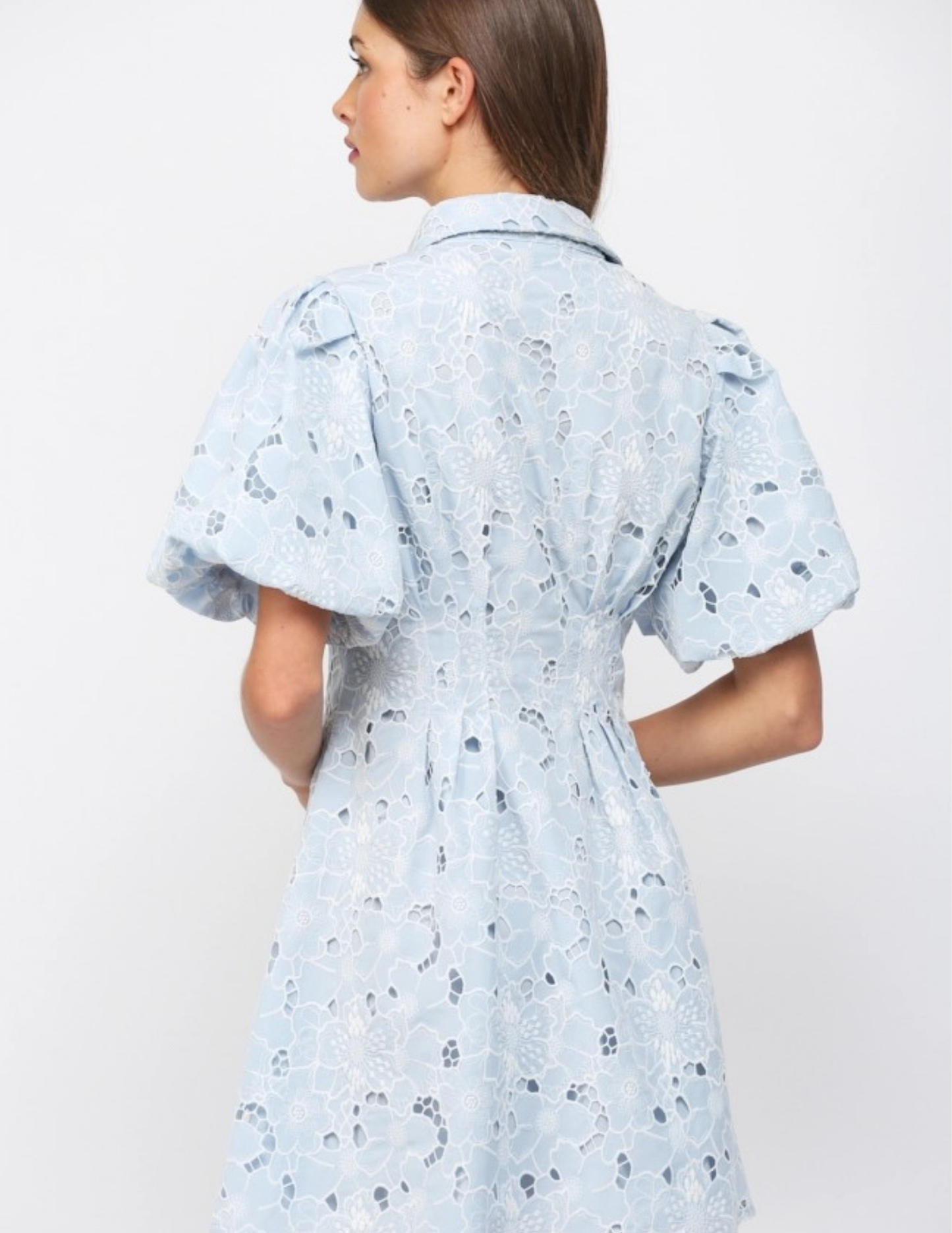 Lace Mini Dress- Baby Blue