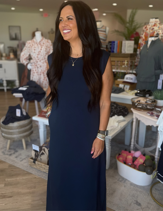 Maxi Dress- Navy - Tres Chic Boutique