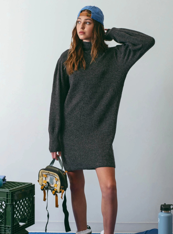 Mock Neck Knit Sweater Dress - Tres Chic Boutique