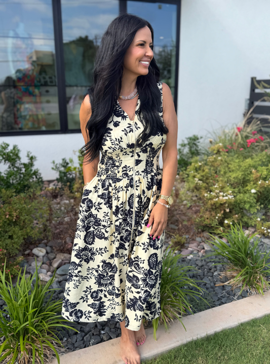 Paisley Smocked Waist Dress