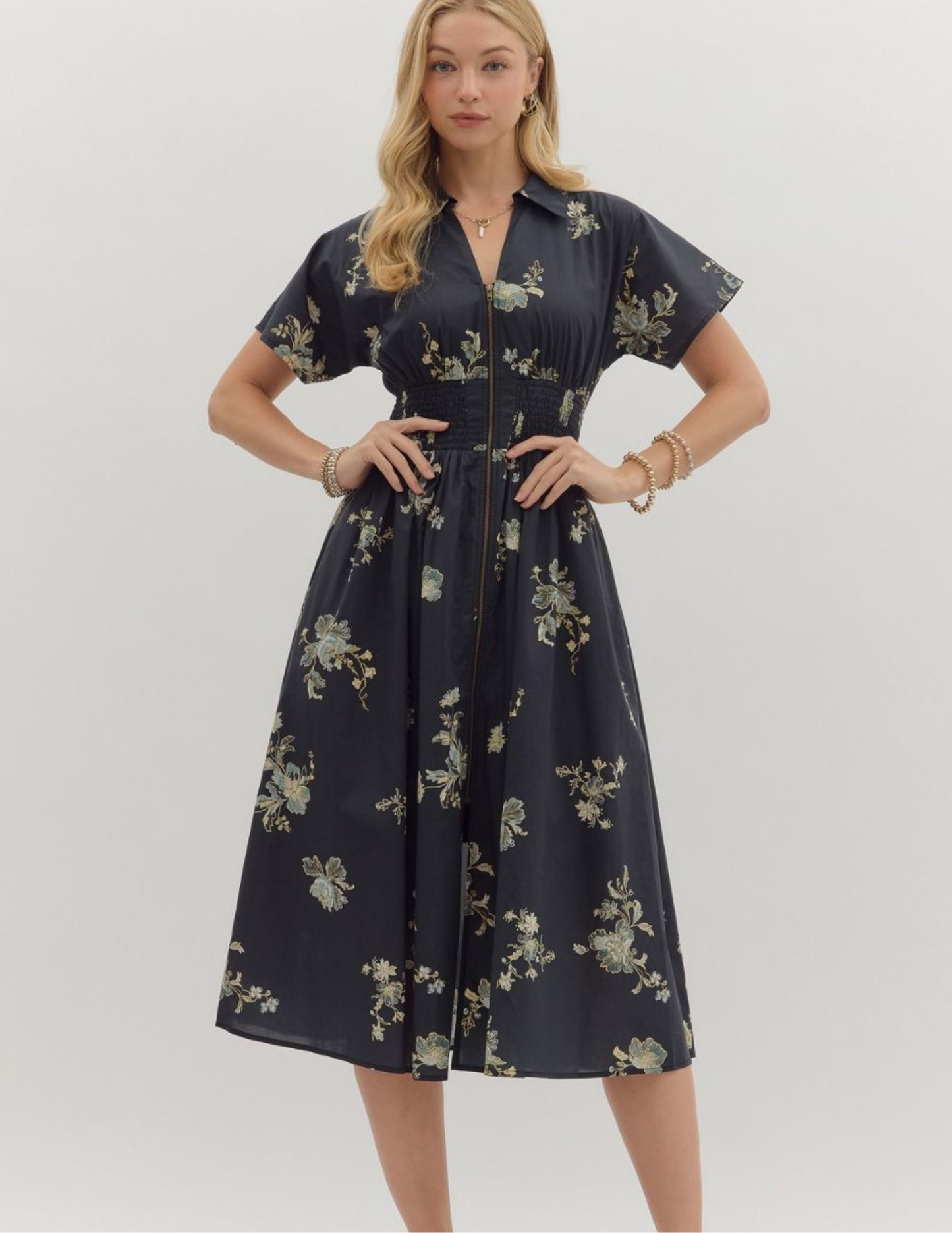 Pretty In Paisley Midi Dress- Black - Tres Chic Boutique