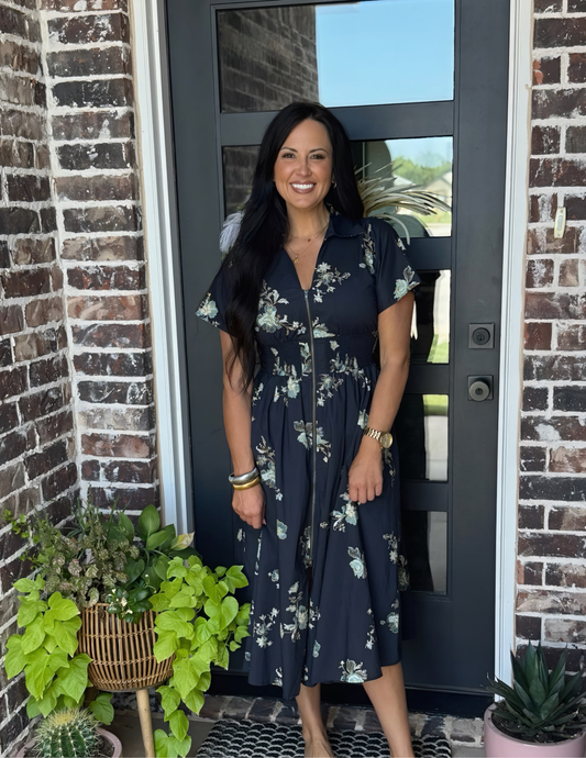 Pretty In Paisley Midi Dress- Black - Tres Chic Boutique