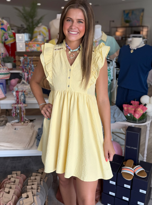 Ruffle Sleeve Babydoll Dress - Tres Chic Boutique