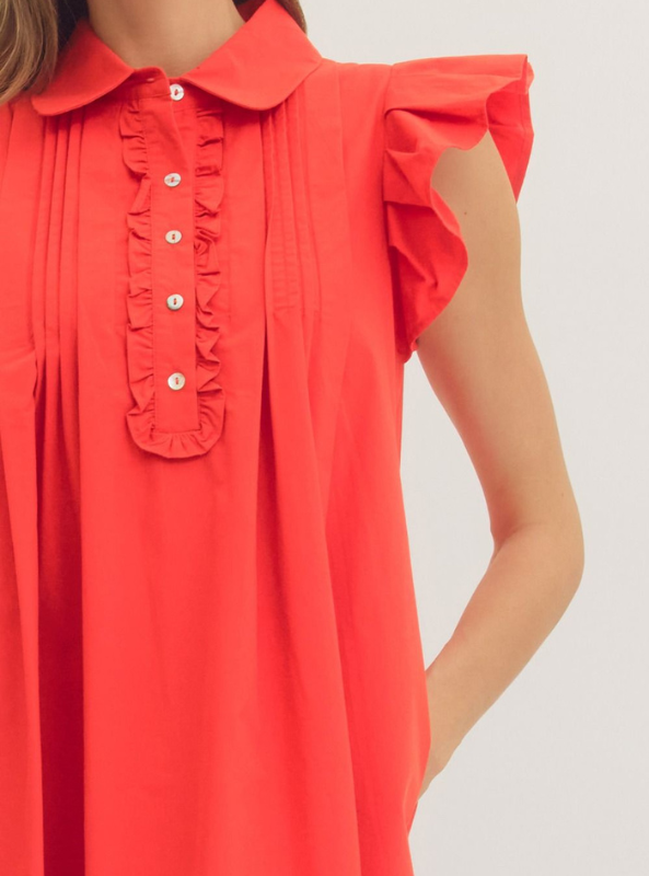 Ruffle Sleeve Mini Dress