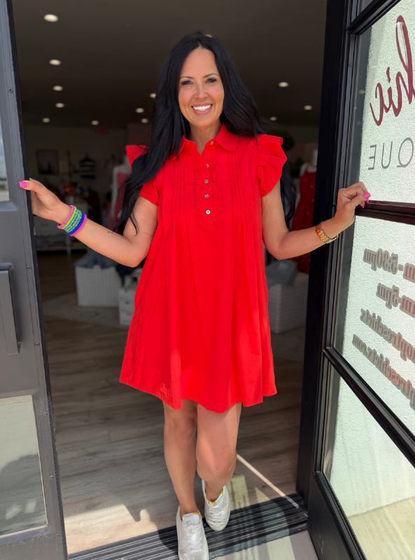 Ruffle Sleeve Mini Dress
