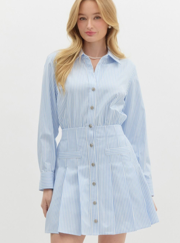 Striped A-Line Mini Dress