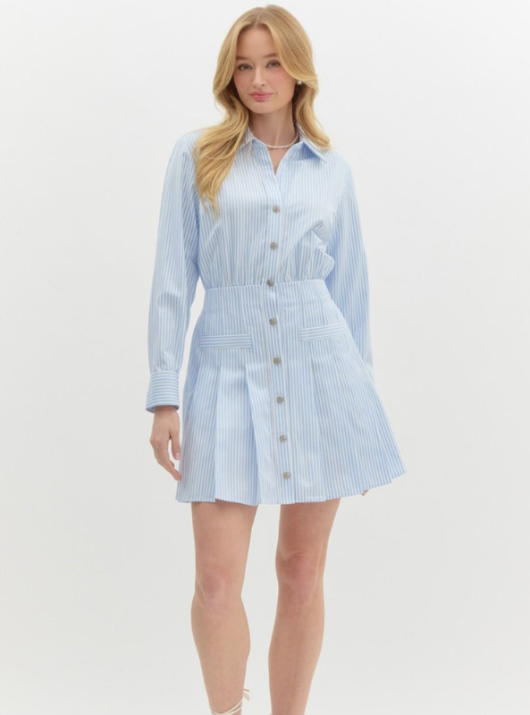 Striped A-Line Mini Dress