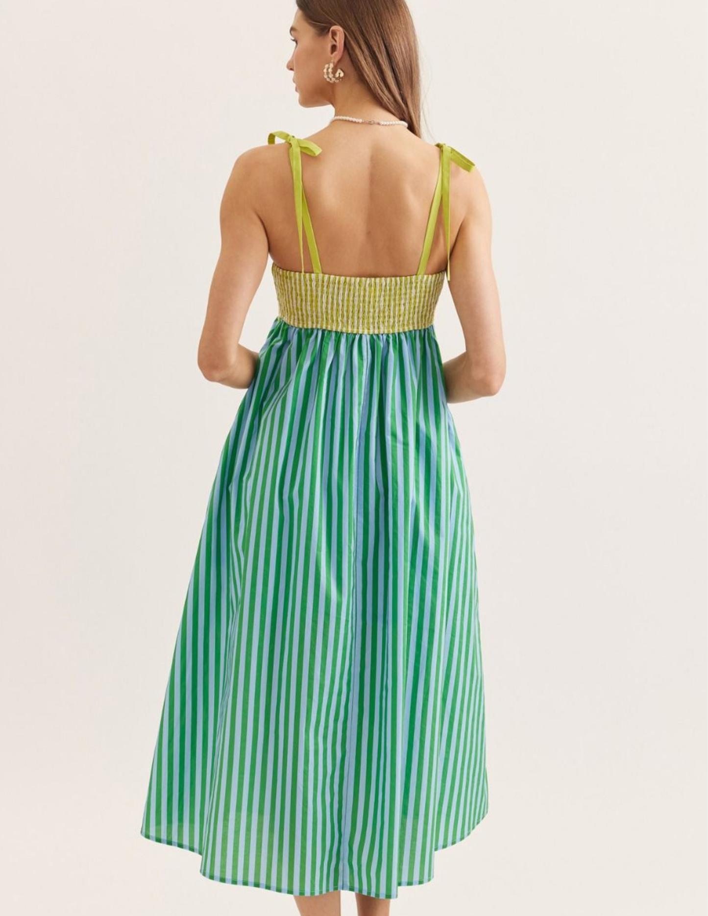 Summer Scallop Neckline Midi Dress